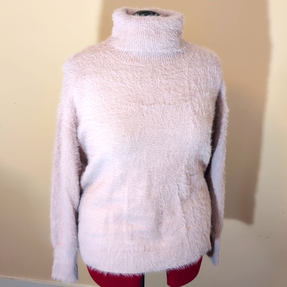 Joe Fresh| NWT Pink Furry Turtleneck Sweater Nylon Acrylic Mix